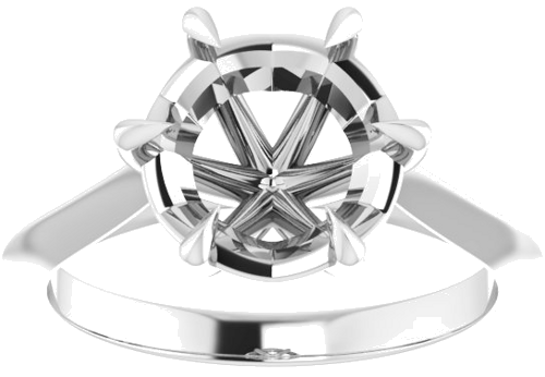 Sužadėtuvių Žiedas „Claw-Prong Solitaire“ 14k white gold Round 9mm (3)