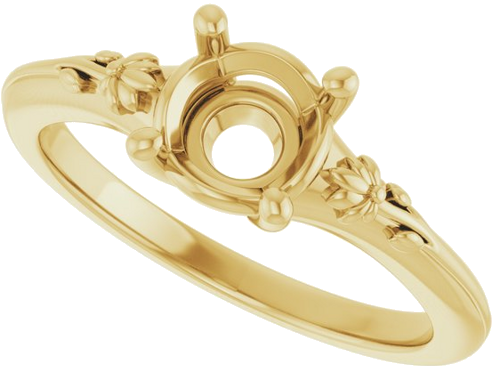 Sužadėtuvių Žiedas „Solitaire“ 18k yellow gold Round 6.5mm (5)
