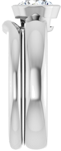 Sužadėtuvių Žiedas „Bezel-Set Solitaire“ 585 Baltojo Aukso Round 6.5mm (9)