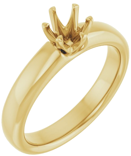 14K Yellow 5.2 mm Round Engagement Ring Mounting (1)
