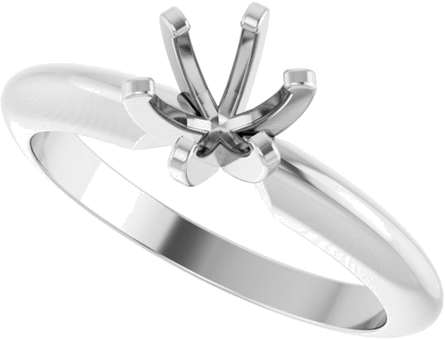 Sužadėtuvių Žiedas „Solitaire“ 14k white gold Round 5.2mm (5)
