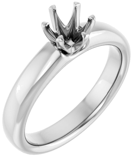 Sužadėtuvių Žiedas „Solitaire“ 585 Baltojo Aukso Round 5.5mm (1)