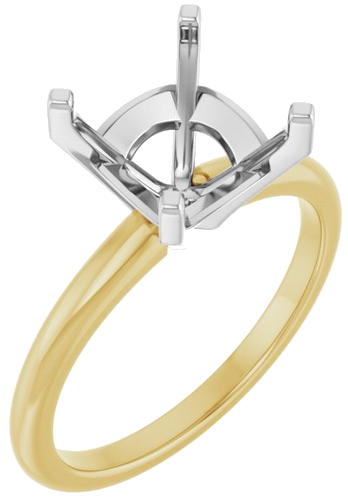 Sužadėtuvių Žiedas 14k yellow/white gold Asscher 8mm (1)