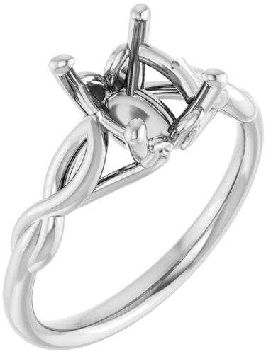 Sužadėtuvių Žiedas „Solitaire“ 585 Baltojo Aukso Oval 9mm x 7mm (1)