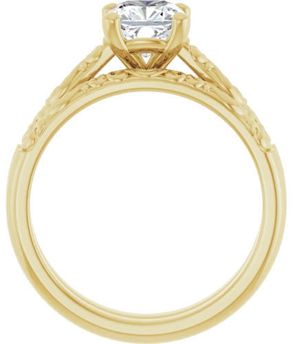 14K Yellow 6 mm Cushion Solitaire Engagement Ring Mounting (7)