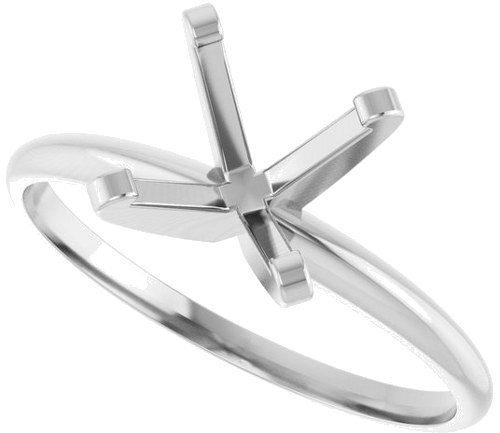 Platinum 8 mm Round Ultra-Lightweight Solitaire Engagement Ring Mounting (5)