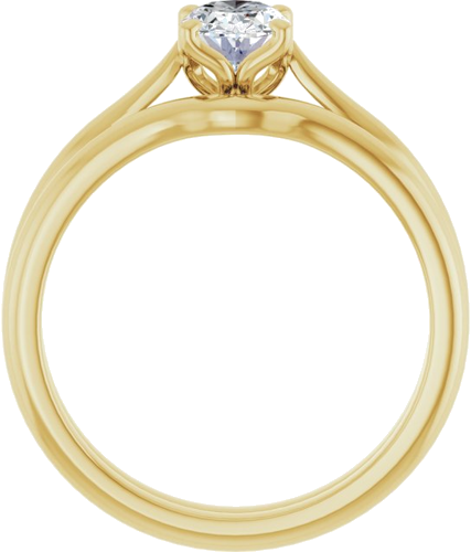 Sužadėtuvių Žiedas „Solitaire“ 585 Geltonojo Aukso Oval 7mm x 5mm (7)
