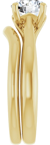 Sužadėtuvių Žiedas „Solitaire“ 585 Geltonojo Aukso Round 6.5mm (9)