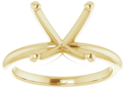 14K Yellow  11 mm Round Solitaire Engagement Ring Mounting (3)