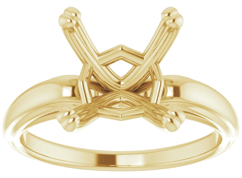 10K Yellow 12x10 mm Oval Engagement Ring Mounting (3)