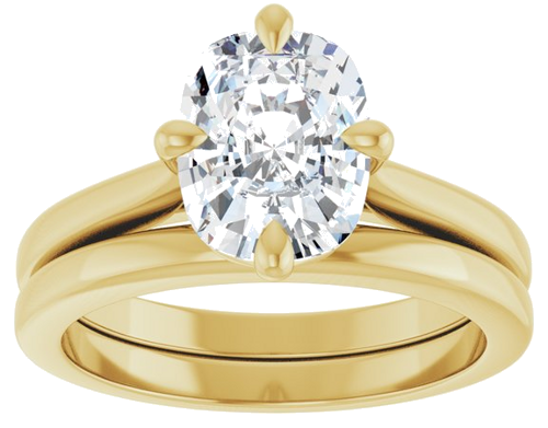 Sužadėtuvių Žiedas „Solitaire“ 14k yellow gold Elongated Cushion 9mm x 7mm (8)