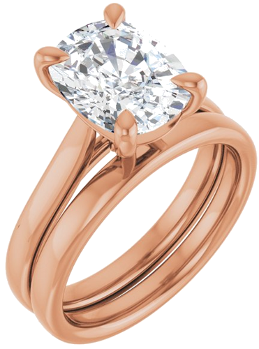 Sužadėtuvių Žiedas „Claw-Prong Solitaire“ 14k rose gold Elongated Cushion 10mm x 8mm (6)