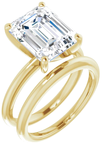 14K Yellow  11x9 mm Emerald Solitaire Engagement Ring Mounting (6)