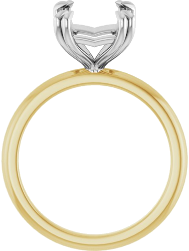Sužadėtuvių Žiedas „Double Claw-Prong“ 14k yellow/white gold Emerald 10mm x 8mm (2)