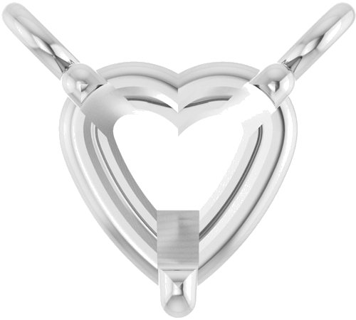 14K White 4x4 mm Heart Solitaire 16-18  Necklace Mounting (1)