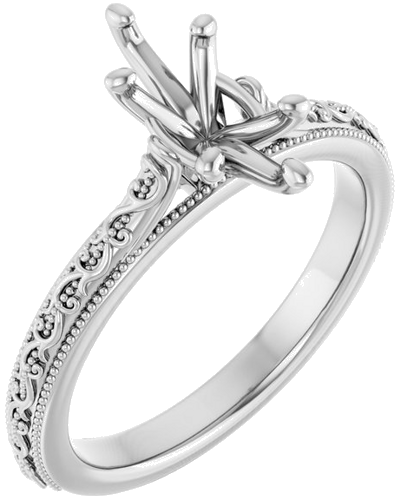 Sužadėtuvių Žiedas „Solitaire Sculptural“ 14k white gold Marquise 10mm x 5mm (1)