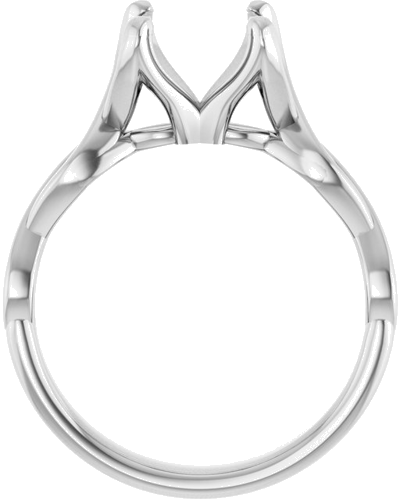 Sužadėtuvių Žiedas „Solitaire Rope“ 14k white gold Square 6.5mm (2)