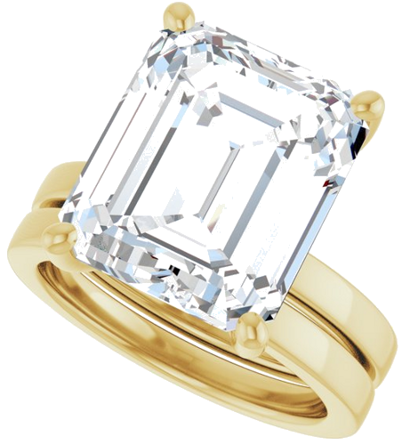 Sužadėtuvių Žiedas „Solitaire“ 10k yellow gold Emerald 13mm x 11mm (10)
