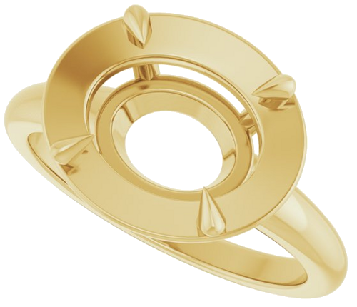 Sužadėtuvių Žiedas „Claw-Prong Solitaire Bezel-Style“ 14k yellow gold Oval 11mm x 9mm (5)