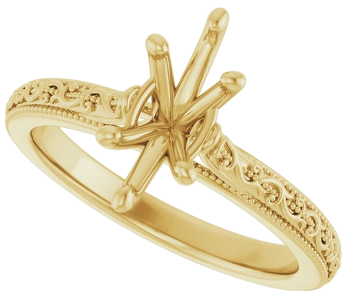 Sužadėtuvių Žiedas „Solitaire Sculptural“ 10k yellow gold Marquise 10mm x 5mm (5)