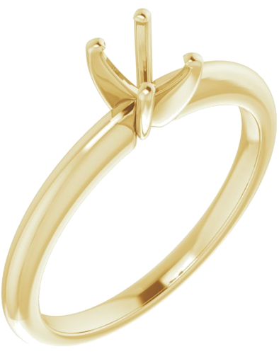 14K Yellow  6x4 mm Oval Solitaire Engagement Ring Mounting (1)
