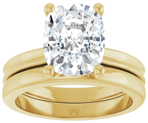 Sužadėtuvių Žiedas 14k yellow gold Elongated Cushion 10mm x 8mm (8)