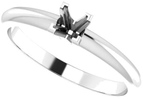 Sužadėtuvių Žiedas „V-End Solitaire“ 585 Baltojo Aukso Square 3.5mm (5)