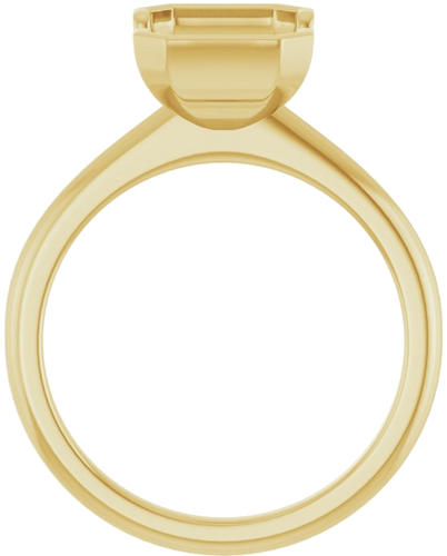 Sužadėtuvių Žiedas „Half-Bezel“ 14k yellow gold Emerald 10mm x 7mm (2)