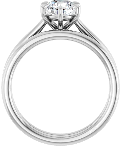 Sužadėtuvių Žiedas „Claw-Pong“ 14k white gold Round 6.5mm (7)