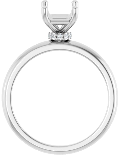 14K White 8 x 6 mm Emerald .05 CTW Lab-Grown Diamond Semi-Set Hidden Halo Engagement Ring (2)