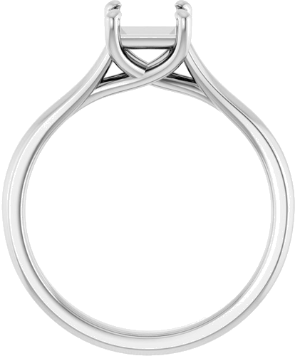 14K White 5 mm Square Solitaire Engagement Ring Mounting (2)