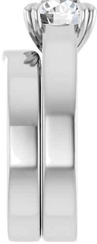 Sužadėtuvių Žiedas „Solitaire“ 417 Baltojo Aukso Round 8mm (9)