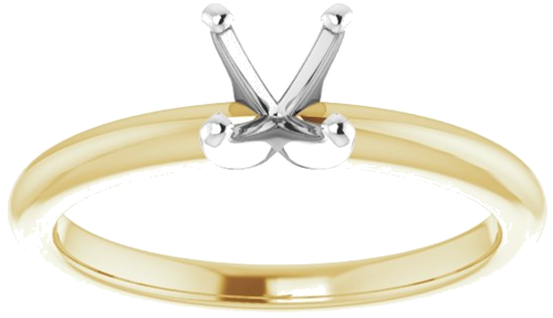 14K Yellow   White  5.5 mm Round Solitaire Engagement Ring Mounting (3)