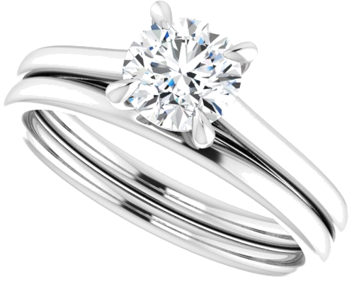 14K White  5.8 mm Round Solitaire Engagement Ring Mounting (10)