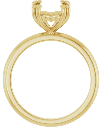 Sužadėtuvių Žiedas „Double Claw-Prong“ 14k yellow gold Emerald 9mm x 7mm (2)