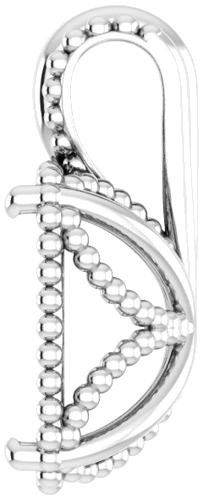 Pakabukas „Beaded“ 585 Baltojo Aukso Emerald 10mm x 8mm (3)