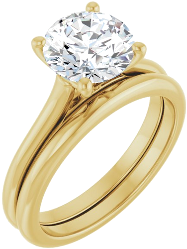 14K Yellow 8 mm Round Solitaire Engagement Ring Mounting (6)