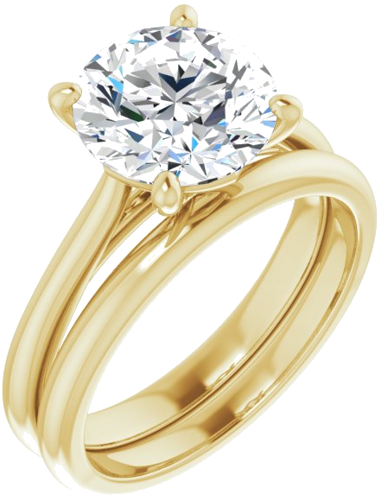 14K Yellow 9 mm Round Solitaire Engagement Ring Mounting (6)