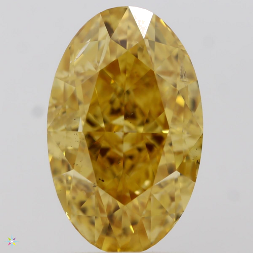 2.3 carat Fancy Intense Orangey Yellow-SI1 Natūralus Oval Deimantas (1)