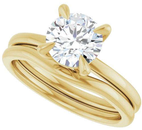 Sužadėtuvių Žiedas 14k yellow gold Round 7mm (10)