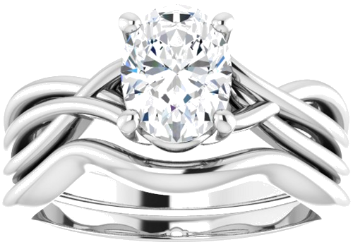 Sužadėtuvių Žiedas „Solitaire“ 14k white gold Oval 8mm x 6mm (8)