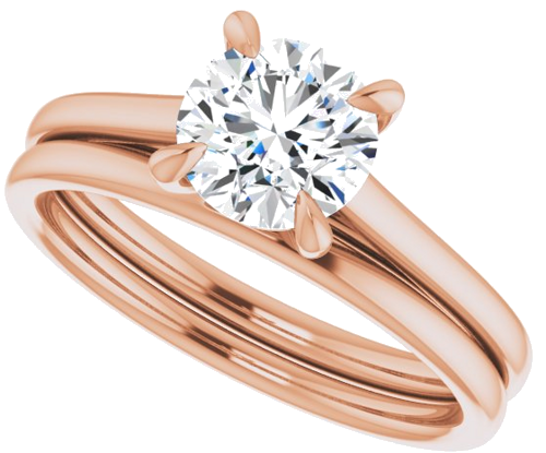 14K Rose  6.5 mm Round Solitaire Engagement Ring Mounting (10)