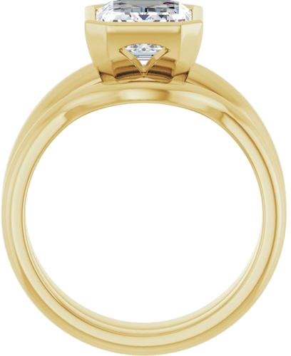 Sužadėtuvių Žiedas „Bezel-Set Solitaire“ 14k yellow gold Emerald 9mm x 7mm (7)