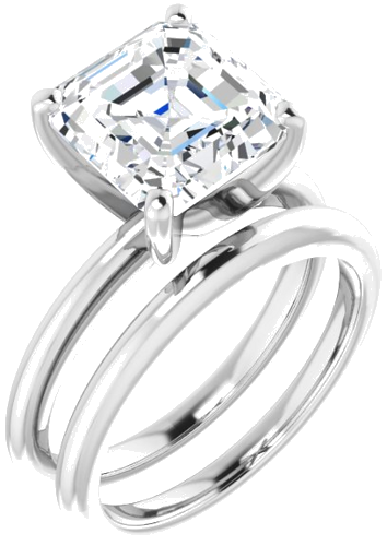 Sužadėtuvių Žiedas „Solitaire“ 585 Baltojo Aukso Asscher 9mm (6)