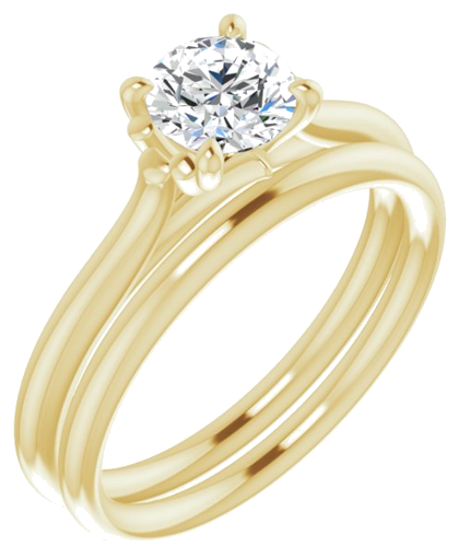 14K Yellow 5.8 mm Round Solitaire Engagement Ring Mounting (6)