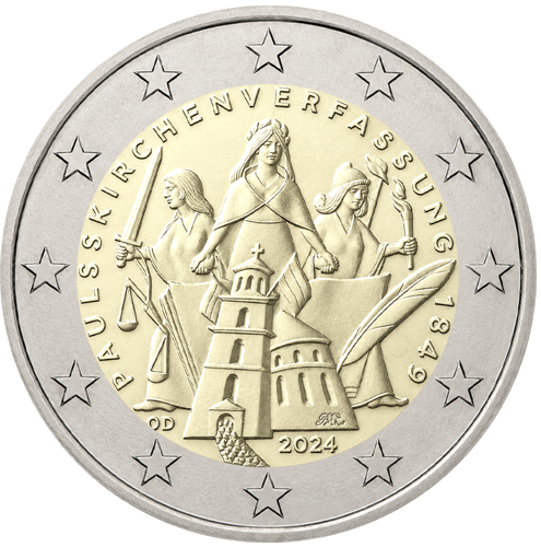 2024 Vokietija Konstitucija 2 eurų moneta (1)