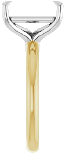 Sužadėtuvių Žiedas „Claw-Prong Euro Shank“ 14k yellow/white gold Emerald 11mm x 9mm (4)