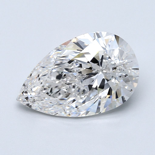 5.03 carat F-SI2 Natūralus Pear Deimantas (1)