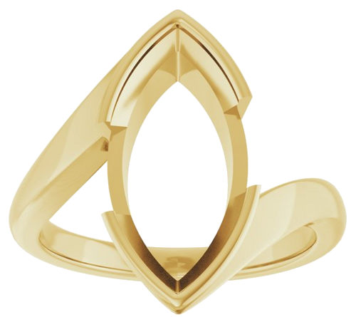 Sužadėtuvių Žiedas „Half-Bezel Solitaire“ 14k yellow gold Marquise 16mm x 8mm (3)