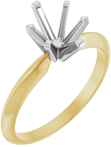 Sužadėtuvių Žiedas „Solitaire“ 585 Baltojo Ir Geltonojo Aukso Oval 8mm x 6mm (1)